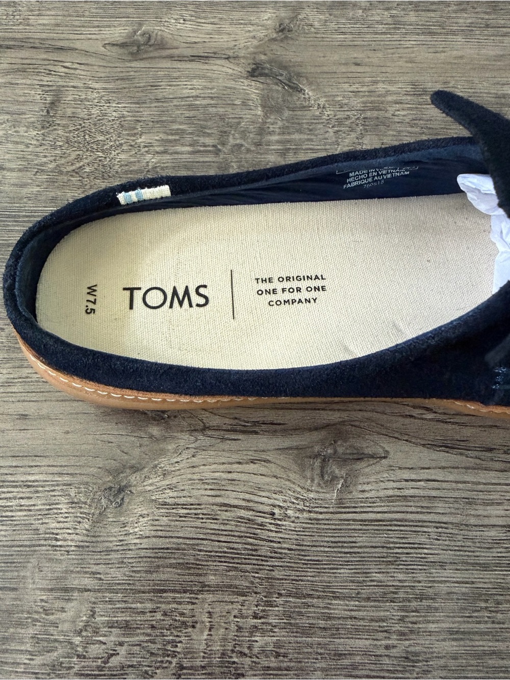TOMS Sunrise Suede Mules Womens Size 7.5 Navy Slip On Casual Minimalist Shoes - Picture 8 of 9